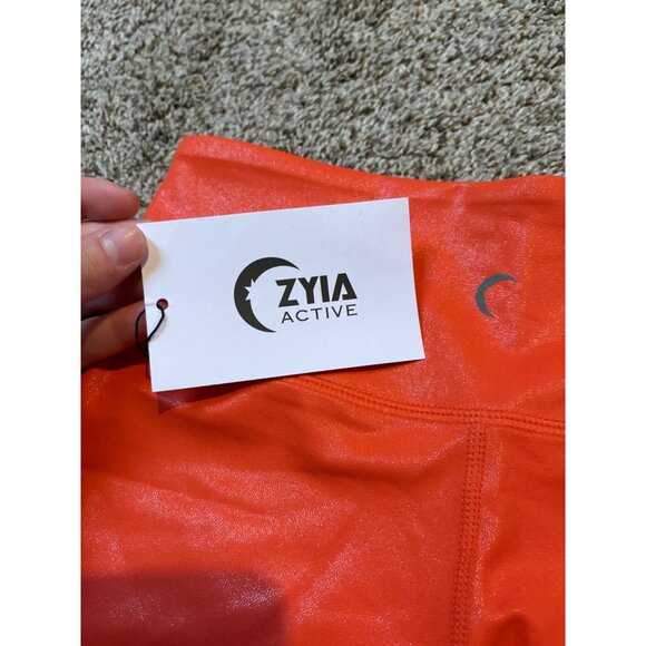NEW Zyia Tangerine Metallic Plus Light n Tight High-Rise 7/8 24” Leggings Size 2 - Picture 10 of 11